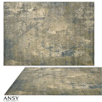 Vintage Distressed Square Rug With Neutral Tones Abstract Pattern And Soft Texture 3d model