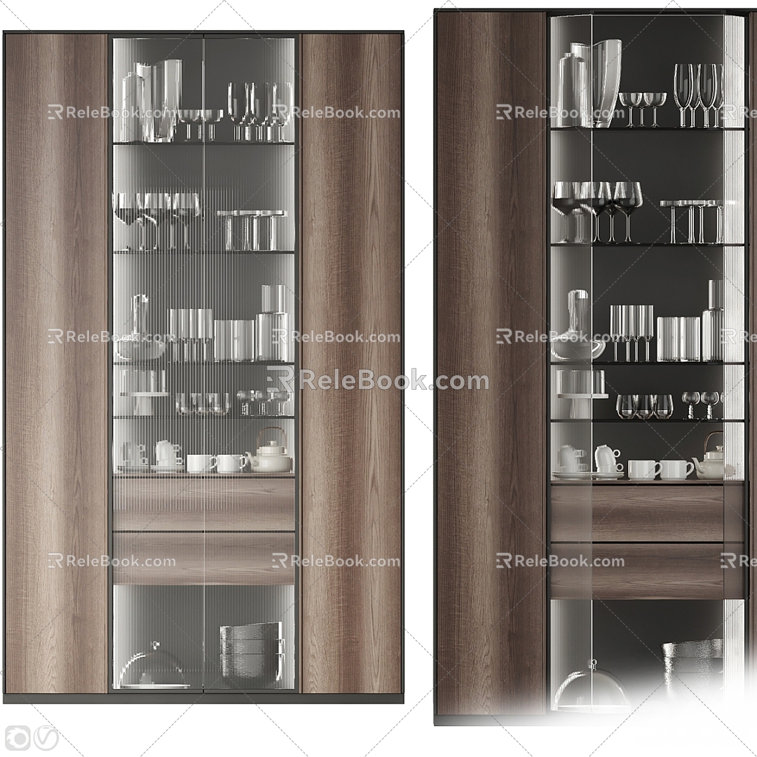 Wine Cabinet Glass Cabinet Sideboard 3d model