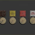 Classic Fire Alarm Devices With Multicolored Cases And Shiny Metal Bells