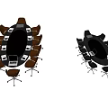 Modern Oval Conference Table With Black Chairs For Office Meeting Space