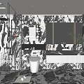 Modern Bathroom Interior Design With Marble Surfaces Glass Shower Vanity And Mirror