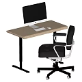 Modern computer table and chair combination 3d model