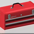 Red Homak Toolbox with Black Handle Silver Latches and Drawer Storage Design