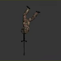 Game and Movie Character Lying Prone With Sniper Rifle Tripod In Camouflage Uniform