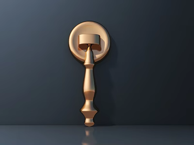 Elegant Gold Door Handle With Decorative Design And Metallic Shiny Finish 3d model