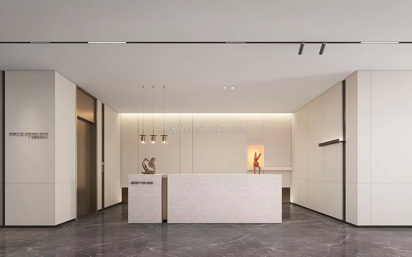 Modern Front Desk Reception Front Desk 3d model