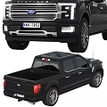 Black Ford F-150 Lariat Stylish Pickup Truck Front And Rear Views