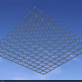 White Geometric Grid Structure As Architectural Roof Component With Sky Background