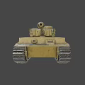 Military Tank Exterior With Long Gun Barrel Heavy Tracks And Armored Turret