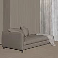 Modern simple chaise longue sofa double sofa fabric 3d model