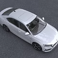 White Modern Sedan With Sleek Exterior And Stylish Front Grille Design