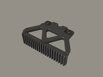 Black Mechanical Component Featuring Triangular Frame Heat Sink And Mounting Holes 3d model