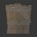 Two Rustic Wooden Buckets With Metal Hoops For Household Daily Use