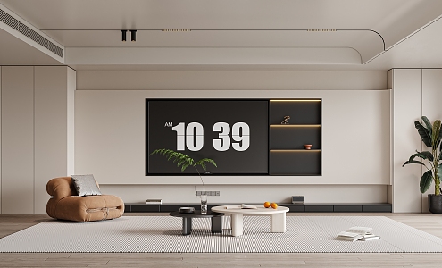 TV background wall TV ornaments 3d model