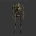 Vintage Mechanical Humanoid Robot With Rustic Metal Body And Standing Stance