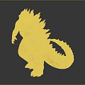 Godzilla Game Movie Character Brown Model With Spikes And Detailed Texture In Standing Pose