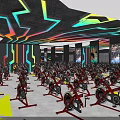 Modern Gym Interior With Treadmills Strength Training Equipment And Workout Space