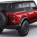 Red Ford Bronco SUV With Rugged Design And Off Road Tires