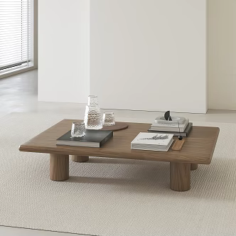 Modern Middle Ancient Solid Wood Coffee Table 3d model