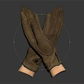 Brown Genuine Leather Gloves with Classic Design for Winter Fashion Accessory