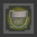 Decorative Stone Two Tiered Fountain With Leaf Accents And Grass Base