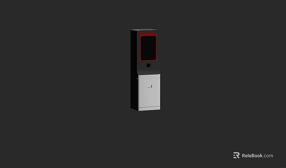 Public Facility Self Service Terminal With Touch Screen And Modern Stand Design 3d model 