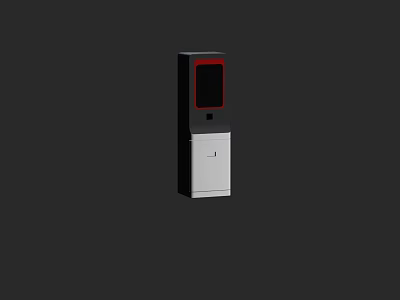 Public Facility Self Service Terminal With Touch Screen And Modern Stand Design 3d model