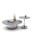 Modern Coffee Table Combination Round Table Corner Table Acrylic Water Corrugated Table Top 3d model