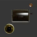 Vintage Electronic Appliance With Classic Horn Speaker And Wooden Cabinet Design