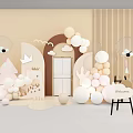 Live Stream Room Decorative Setup With Soft Tones Balloons And Welcome Sign
