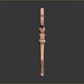 Copper Key With Intricate Design Three Circular Rings And Ornate Handle On Dark Background