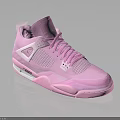 Pink Air Jordan 4 Sneakers With Mesh Upper And Jumpman Logo