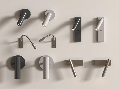 Modern Wall Sconces With Various Styles In Black White And Metallic Finishes 3d model