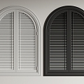 French window curved window blinds venetian blinds 3d model