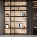 Modern Italian high-grade black bookcase 3d model