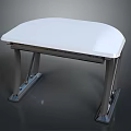 Curved White Tabletop With Sturdy Metal Frame And Modern Simple Design 3d model