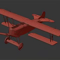 Vintage Biplane Fighter Aircraft with Camouflage Pattern and Cross Insignia Design