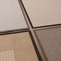 Various Styles Square Rugs in Light Gray Beige Dark Gray Tones Woven Texture Bordered Edges