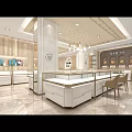 Modern Luxury Jewelry Store Interior Design With Bright Lighting Elegant Display Cases And Marble Flooring