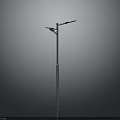 Modern Street Light Design With Two Lamp Heads And Metallic Pole