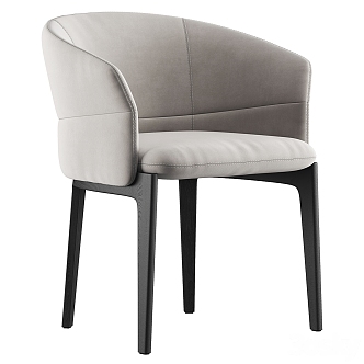 Molteni Fabric Leather Dining Chair 3d model