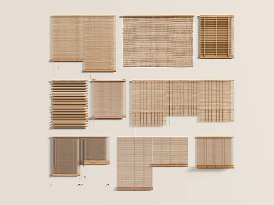 Bamboo Blinds Collection With Various Styles For Home Decor And Interior Design 3d model