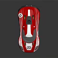 Red and White Racing Car with Number 23 and Streamlined Body Design