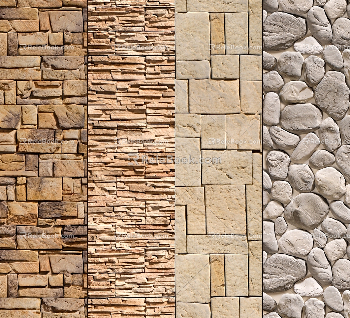 Background stone wall brick wall culture stone wall 3d model