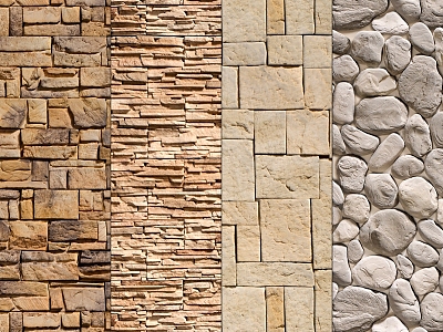 Background stone wall brick wall culture stone wall 3d model