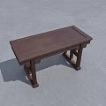Modern Wooden Side Table With Dark Brown Finish And Simple Design Structure 3d model