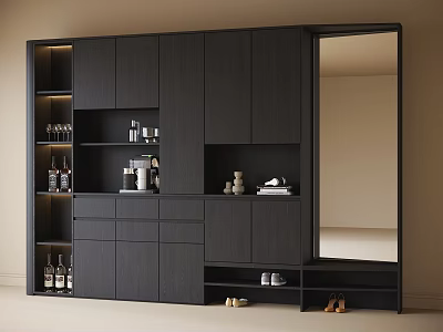 Modern Shoe Cabinet Wine Cabinet Sideboard 3d model