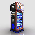 Modern Vending Machine Display Shelf With Transparent Glass And Beverage Drinks 3d model