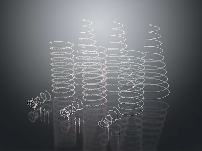 Modern Spiral Decorative Lights with Glowing Shiny Design and Reflection 3d model