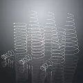 Modern Spiral Decorative Lights with Glowing Shiny Design and Reflection 3d model